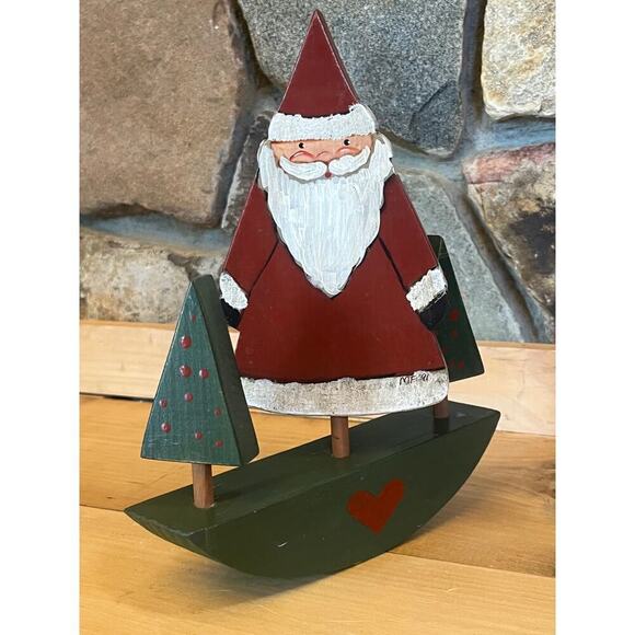 Vintage Hand Made/Painted Christmas Santa Claus Decor. Pegs. Christmas tree. - Picture 4 of 8